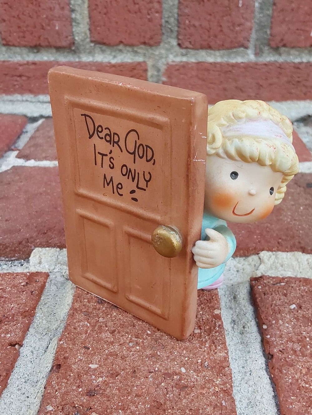 Enesco Dear God Kids  Figurine "it's only me" VTG